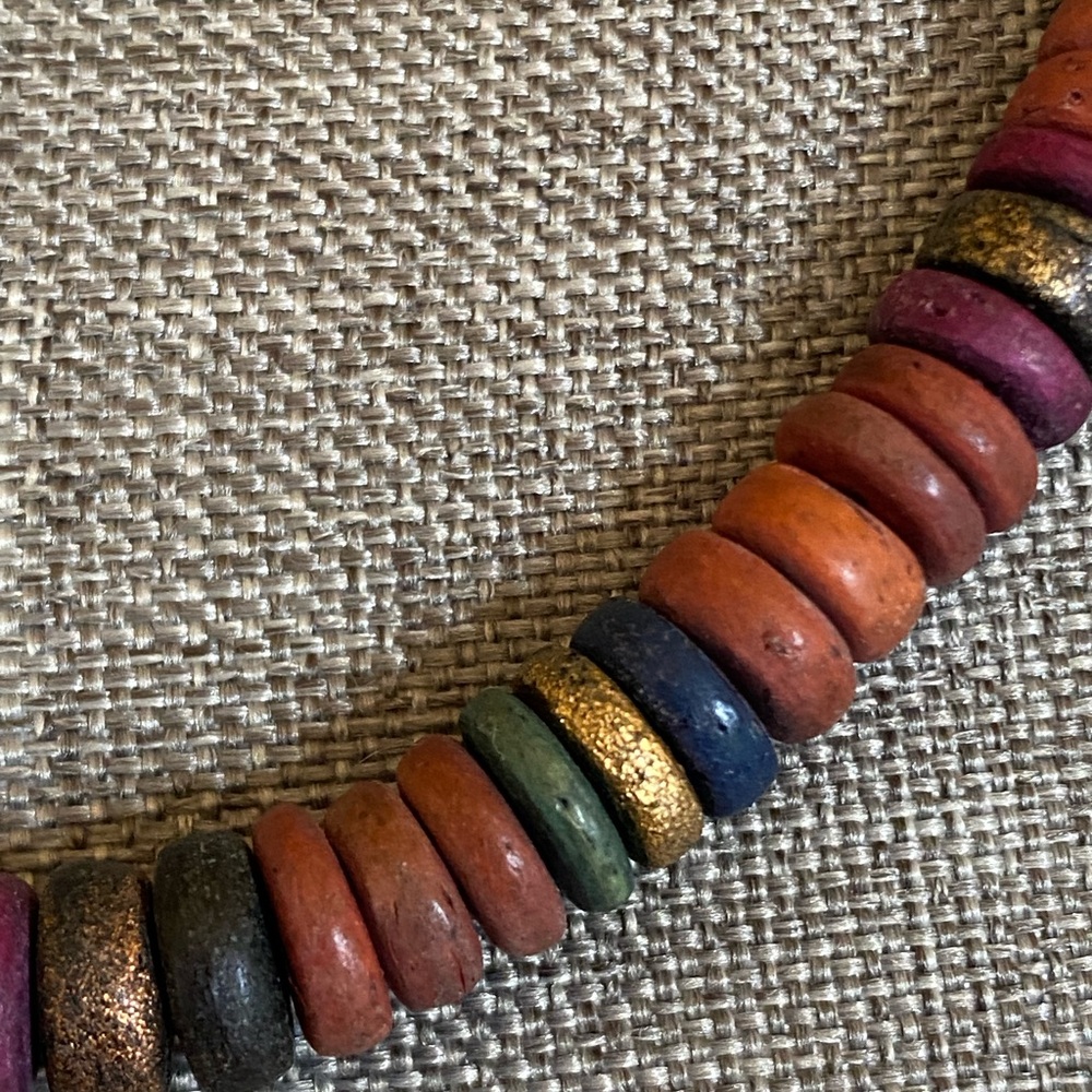 Southwestern Style Heishi Bead Necklace 24” Earth Tones - Picture 5 of 6